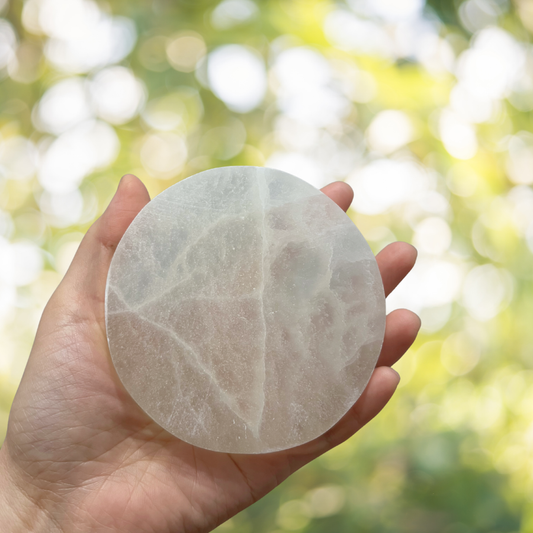Selenite Round Charging Plate
